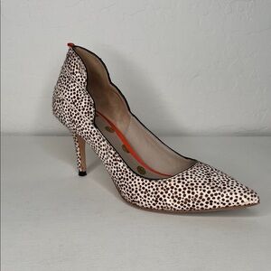BODEN Carrie Mid Heel Courts brown white animal print spotted size 38.5